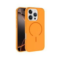 iPhone 16 Pro Kılıf Meta Lansman M-Safe Kamera Korumalı içi Kadife Yumuşak Renkli Süet Silikon