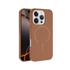 iPhone 16 Pro Kılıf Meta Lansman M-Safe Kamera Korumalı içi Kadife Yumuşak Renkli Süet Silikon
