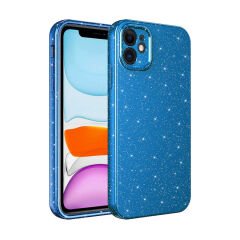 iPhone 11 Kılıf Kamera Korumalı Simli Lüks Koton Kapak