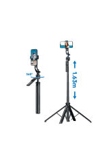 Tripod Çok Amaçlı 1.6M Kumandali Kamera Telefon Tutucu C17 Siyah