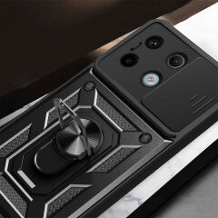 Xiaomi Redmi Note 13 Pro 5G Tank Kılıf Magnetik Standlı Kamera Korumalı Sürgülü Vega Kapak