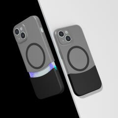 iPhone 13 Kablosuz Şarj Destekli Kılıf Mıknatıslı Duble Kapak Siyah