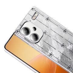 Xiaomi Redmi Note 13 Pro Plus 5G Kılıf Desenli Mep Kapak Gri Leopar