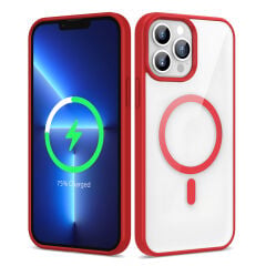 iPhone 13 Pro Kılıf Magsafe Wireless Şarj Özellikli Silikon  Ege Kapak kılıf Derin Mor