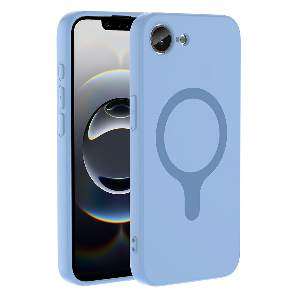 iPhone 17 Kılıf M-Safe Şarj Özellikli Kamera Korumali Premium Soft Aris Silikon Kapak Baby Blue
