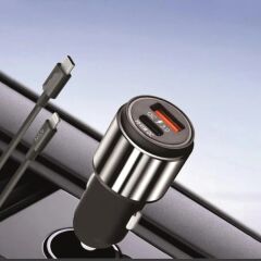 Araç Şarj Başlık 45w Hızlı Şarj Çift Girişli Lightnıng Usb  Araç Şarj Başlık Ultra Hızlı