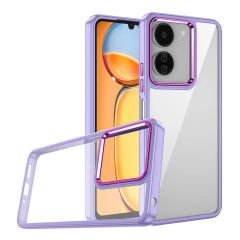 Xiaomi Poco C65 Kamera Çıkıntılı Arkası Şeffaf Köşeleri Parlak Renkli Işlemeli Flora Kapak