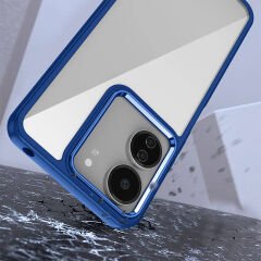 Xiaomi Poco C65 Kamera Çıkıntılı Arkası Şeffaf Köşeleri Parlak Renkli Işlemeli Flora Kapak