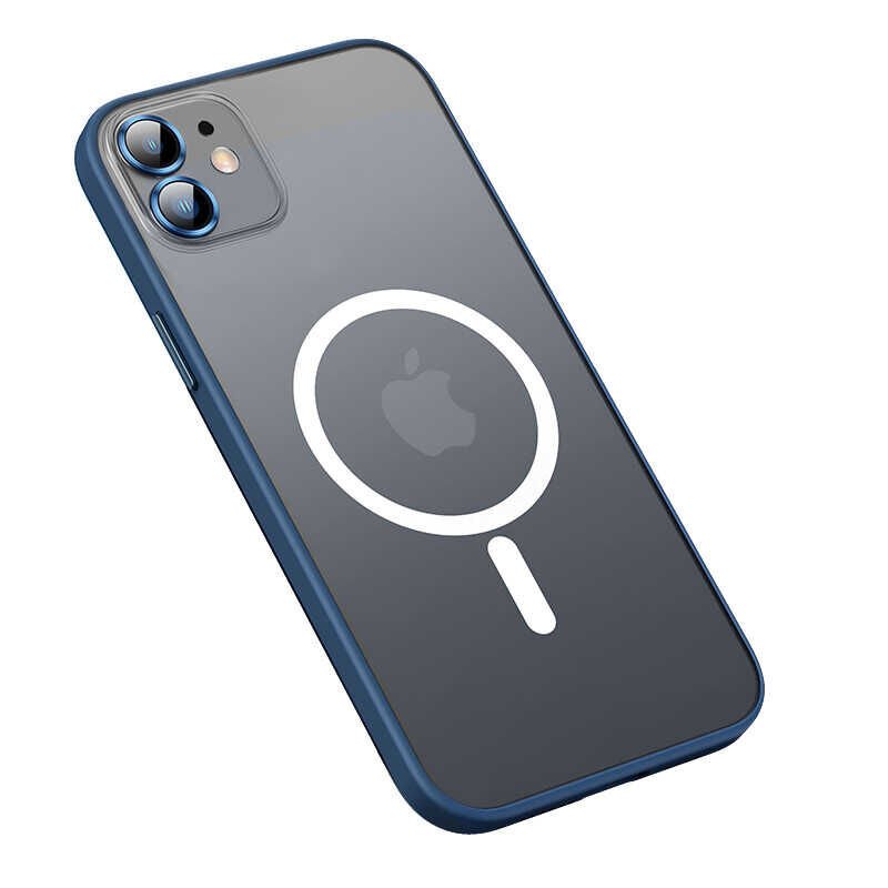 iPhone 12 Kılıf Mokka Wireless Kapak Lacivert