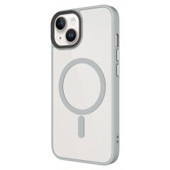 iPhone 14 Plus Kılıf Mat Arka Yüzey Wireless Şarj Özellikli Flet Magsafe Kapak