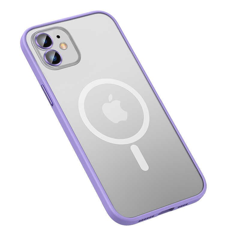iPhone 12 Kılıf Mokka Wireless Kapak Lila