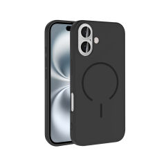 iPhone 16 Kılıf Meta Lansman M-Safe Kamera Korumalı içi Kadife Yumuşak Renkli Süet Silikon