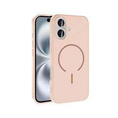 iPhone 16 Kılıf Meta Lansman M-Safe Kamera Korumalı içi Kadife Yumuşak Renkli Süet Silikon