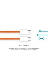 Şarj Kablosu Type-C to Type-C 60W Örgü Hızlı Şarj Ve Data Kablo U25 Turuncu