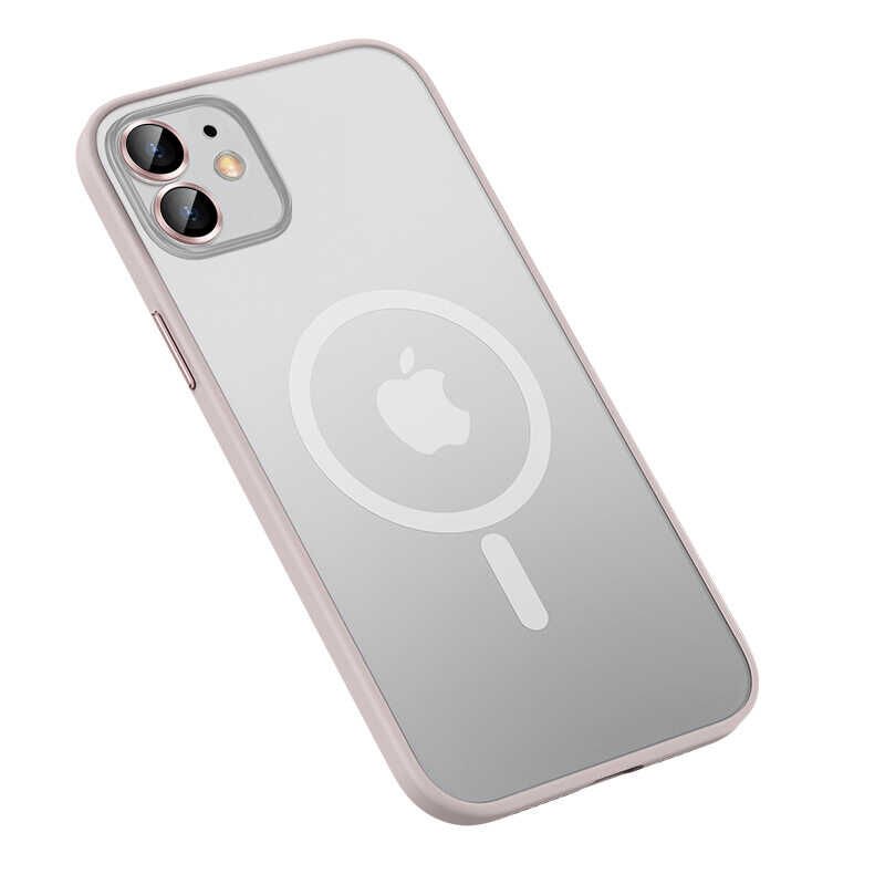 iPhone 12 Kılıf Mokka Wireless Kapak Rose Gold