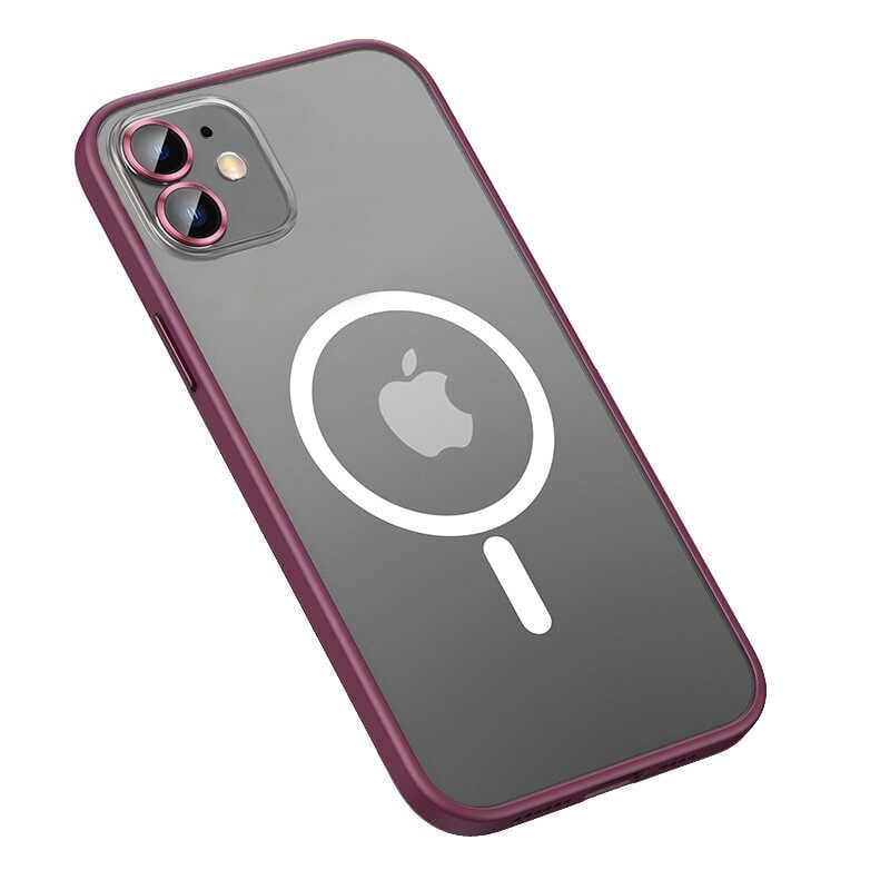 iPhone 12 Kılıf Mokka Wireless Kapak Koyu Mor