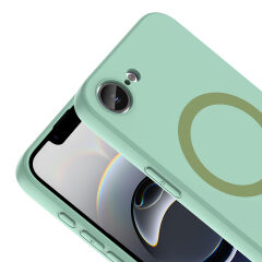 iPhone 17 Kılıf M-Safe Şarj Özellikli Kamera Korumali Premium Soft Aris Silikon Kapak Turkuaz