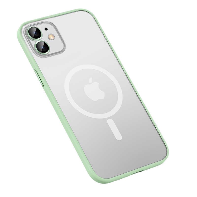 iPhone 12 Kılıf Mokka Wireless Kapak Yeşil