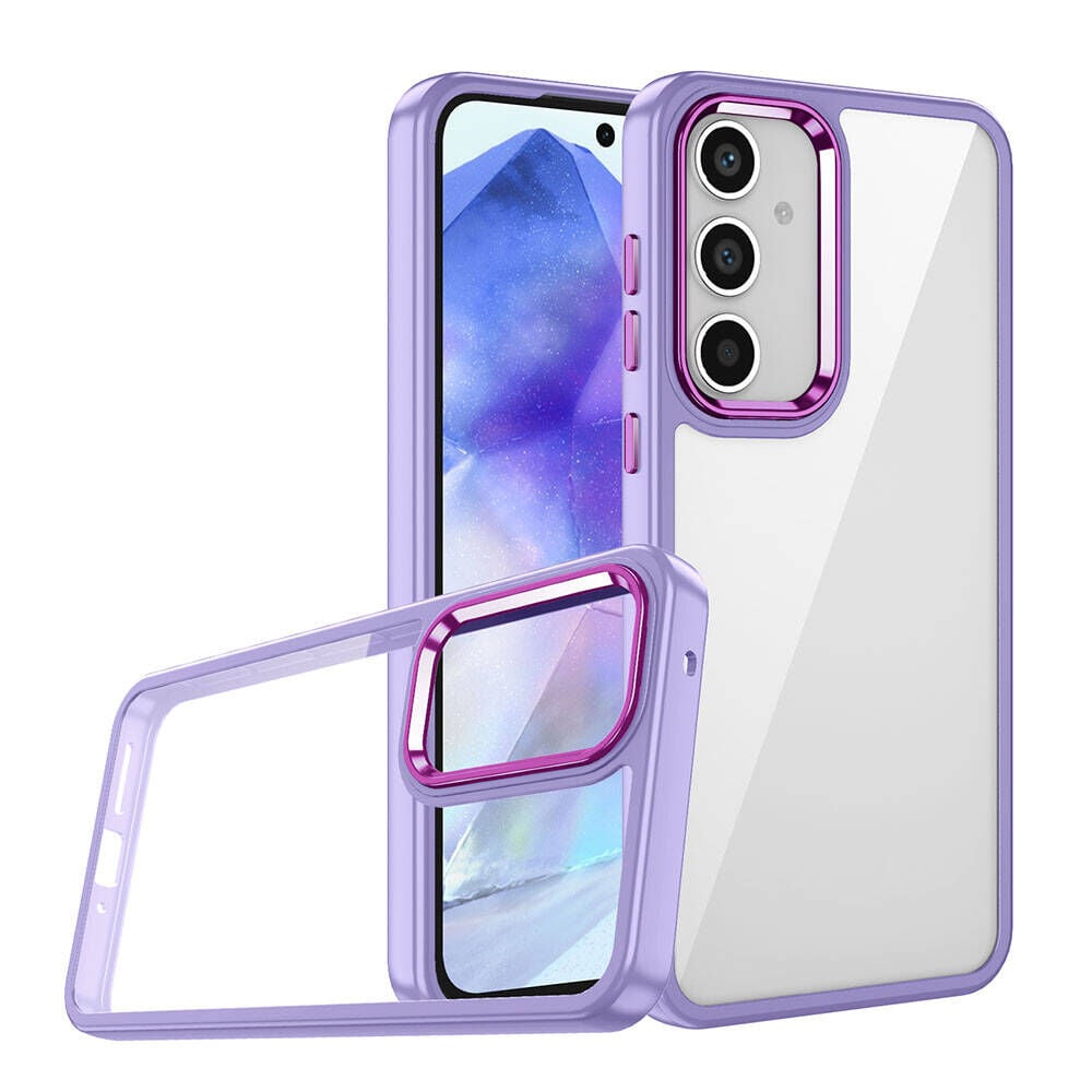 Samsung Galaxy A35 Kılıf Kamera Çıkıntılı Arkası Şeffaf Köşeleri Parlak Renkli Işlemeli Flora Kapak
