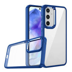 Samsung Galaxy A35 Kılıf Kamera Çıkıntılı Arkası Şeffaf Köşeleri Parlak Renkli Işlemeli Flora Kapak