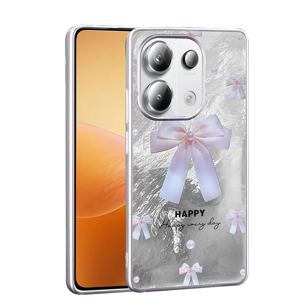 Xiaomi Redmi Note 13 Pro 4G Kılıf Desenli Mep Kapak İncili Fiyonk