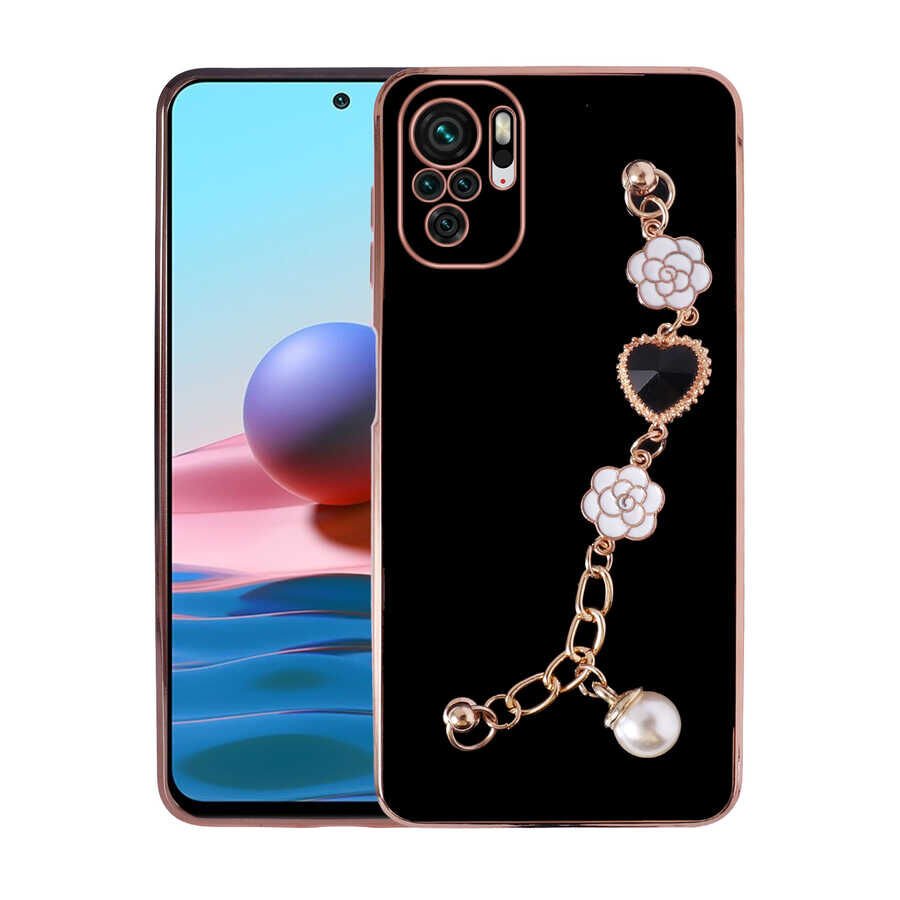 Xiaomi Poco M5S Kılıf El Tutamaçlı Kamera Korumalı Taka Silikon Kapak Siyah