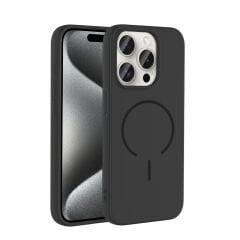 iPhone 15 Pro Max Kılıf Meta Lansman M-Safe Kamera Korumalı içi Kadife Yumuşak Renkli Süet Silikon