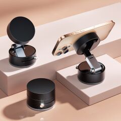 A2 Vakum Özellikli 360 Derece Dönebilen Magnetik Katlanir Ayna -Cam  Telefon Tutucu