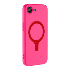 iPhone 17 Pro Kılıf M-Safe Şarj Özellikli Kamera Korumali Premium Soft Aris Silikon Kapak Koyu Pembe