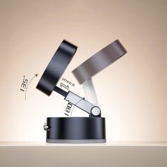 A2 Vakum Özellikli 360 Derece Dönebilen Magnetik Katlanir Ayna -Cam  Telefon Tutucu Siyah