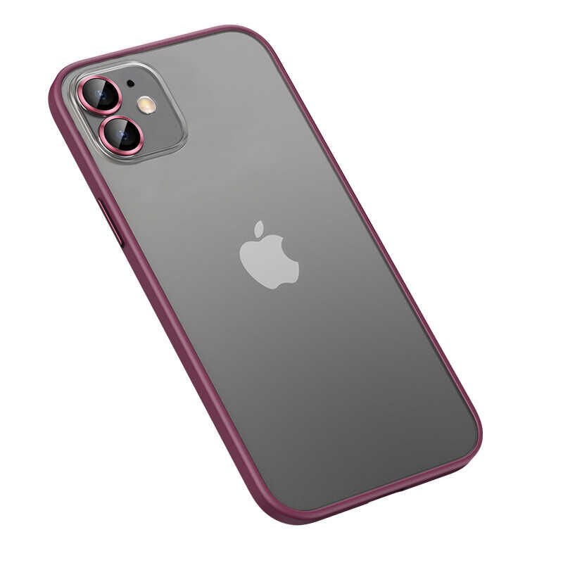 iPhone 12 Kılıf Retro Kapak Koyu Mor