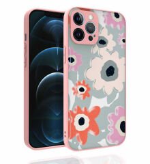 iPhone 12 Pro Max Kılıf Desenli Kamera Korumalı Parlak Nora Kapak