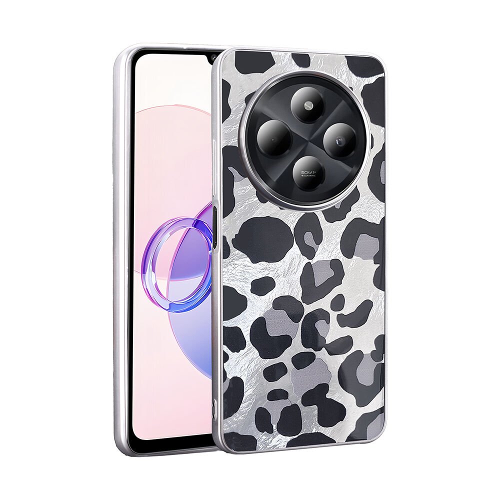 Xiaomi Redmi 14C 4G Kılıf Desenli Mep Kapak Gri Leopar