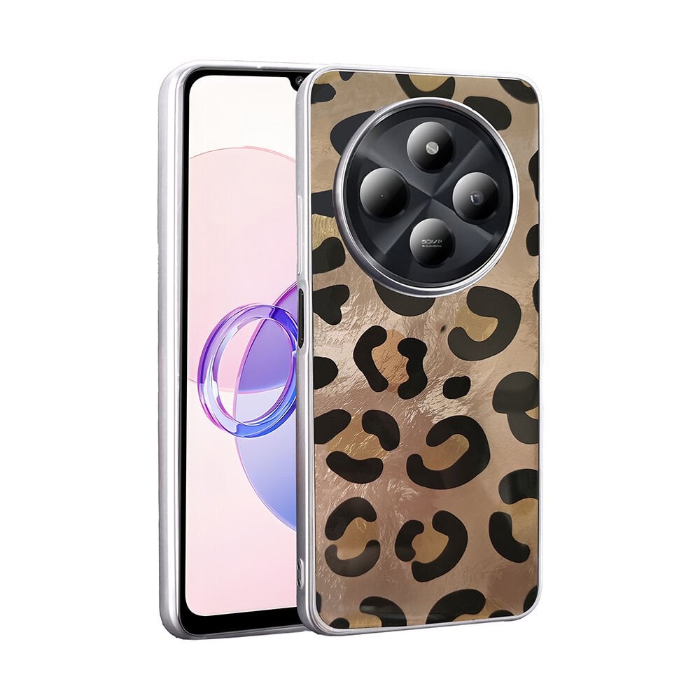 Xiaomi Redmi 14C 4G Kılıf Desenli Mep Kapak Gold Leopar