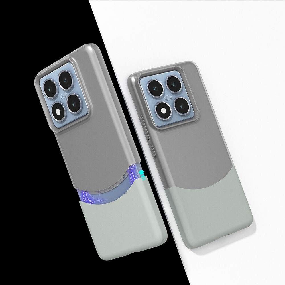 Xiaomi 14T Kılıf Mıknatıslı Duble Kapak Gri