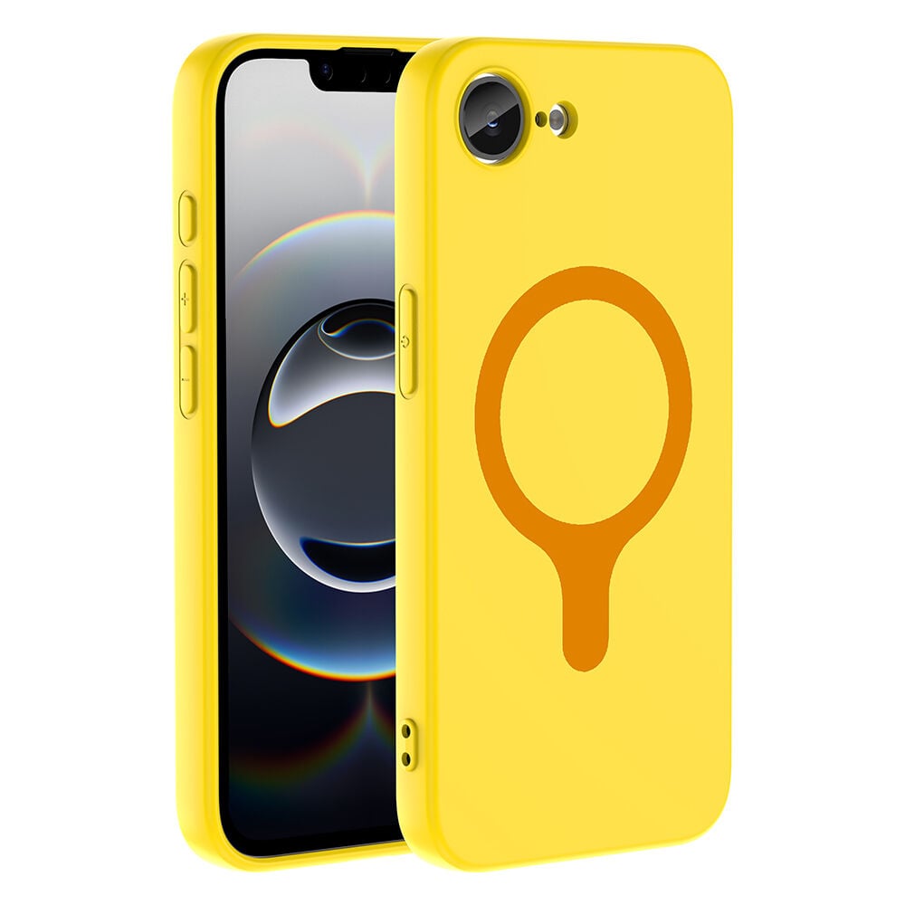 iPhone 17 Pro Kılıf M-Safe Şarj Özellikli Kamera Korumali Premium Soft Aris Silikon Kapak Sarı