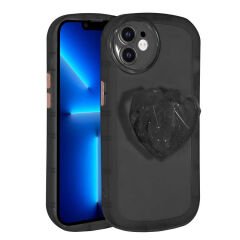 iPhone 11 Kılıf Kamera Korumalı Pop Soketli Renkli Ofro Kapak Siyah