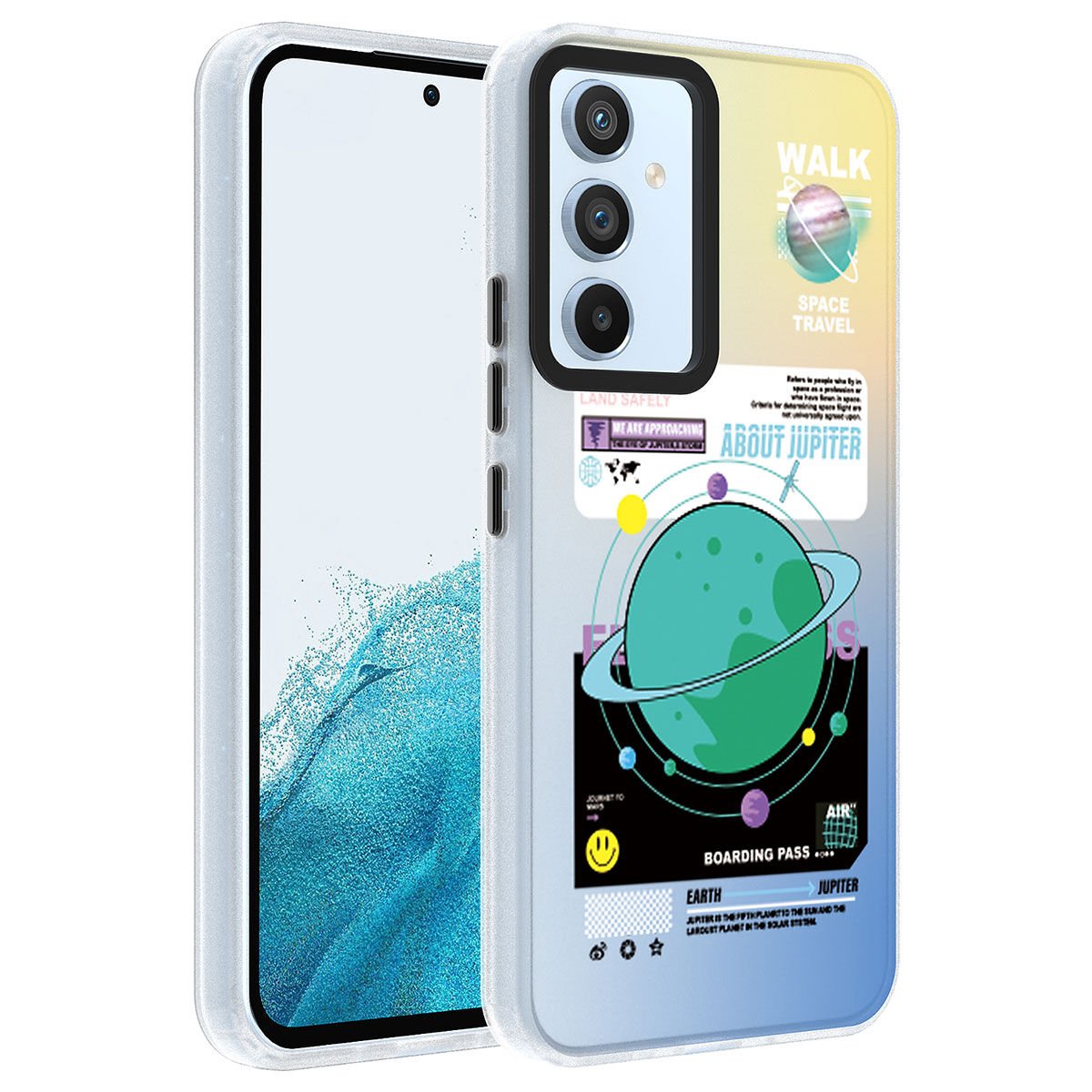Samsung Galaxy A54 Kılıf Desenli Dragon Sert Kapak Kılıf Gezegen