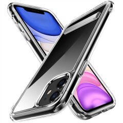 iPhone 11 Kılıf Standlı Şeffaf Silikon L-Stand Kapak Renksiz