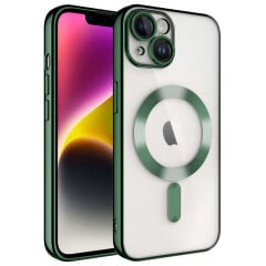 iPhone 14 Plus Kılıf Kamera Korumalı Kablosuz Wireless Şarj Özellikli Demre Kapak