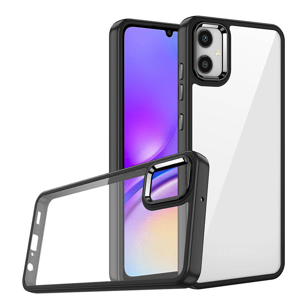 Samsung Galaxy A05 Kılıf Kamera Çıkıntılı Arkası Şeffaf Köşeleri Parlak Renkli Işlemeli Flora Kapak