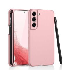 Samsung Galaxy S22 Plus Kılıf Kalemli Kıpta Kapak Rose Gold
