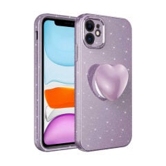 iPhone 11 Kılıf Kamera Korumalı Simli Pop Soketli Lüks Koton Soketli Kapak