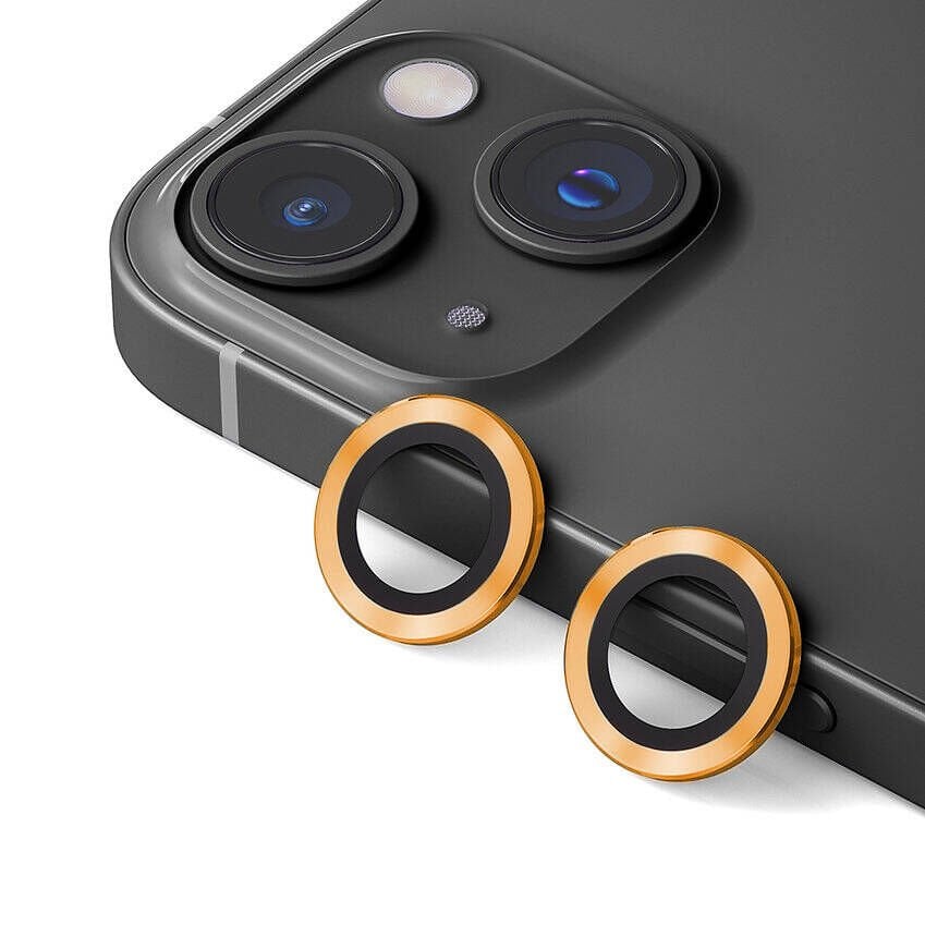 iPhone 15 Plus CL-12 Premium Safir Kamera Lens Koruyucu Turuncu