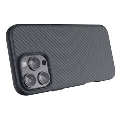 iPhone 16 Pro Max Kılıf Magsafe Şarj Özellikli Karbon Fiber Tasarımlı Elnino Kapak