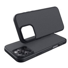 iPhone 16 Pro Kılıf Magsafe Şarj Özellikli Karbon Fiber Tasarımlı Elnino Kapak