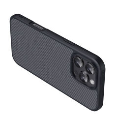 iPhone 16 Pro Kılıf Magsafe Şarj Özellikli Karbon Fiber Tasarımlı Elnino Kapak