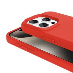 iPhone 15 Pro Max Kılıf Magsafe Şarj Özellikli Sıvı Teknolojili Silinebilir Sert Lansman Kivi Kapak