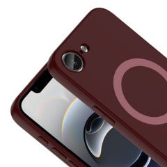 iPhone 16E Kılıf M-Safe Şarj Özellikli Kamera Korumali Premium Soft Aris Silikon Kapak