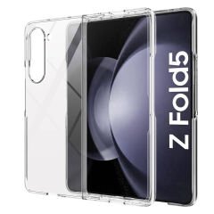 Samsung Galaxy Z Fold 5 Kılıf Sert Pürüzsüz Şeffaf Droga Kapak